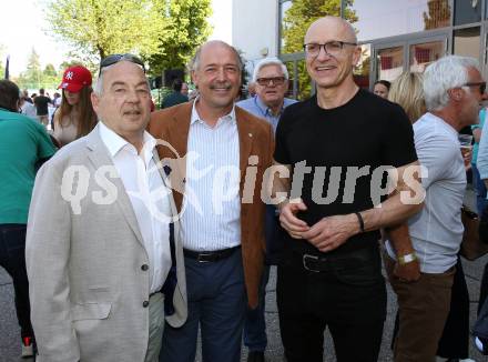 Fussball Bundesliga. Play-off. SK Austria Klagenfurt gegen FK Austria Wien.  Legendentreffen.    Guenther Golautschnig, Ewald Markoutz, Ewald Tuermer. Klagenfurt, am 15.5.2022.
Foto: Kuess
www.qspictures.net
---
pressefotos, pressefotografie, kuess, qs, qspictures, sport, bild, bilder, bilddatenbank