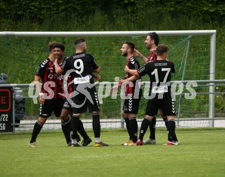 Fussball. Kaerntner Liga. Admira Villach gegen Maria Saal.  Torjubel Omar Hamzi (Admira Villach). Villach, 14.5.2022.
Foto: Kuess
---
pressefotos, pressefotografie, kuess, qs, qspictures, sport, bild, bilder, bilddatenbank