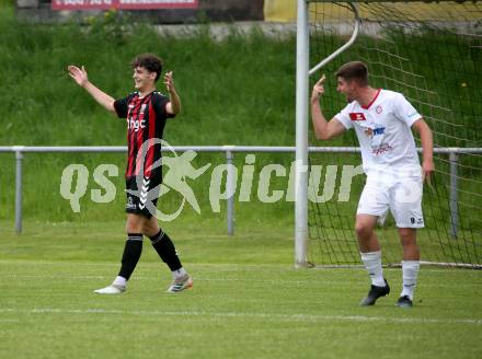 Fussball. Kaerntner Liga. Admira Villach gegen Maria Saal. Torjubel Manuel Thomas Guggenberger,  (Admira Villach). Villach, 14.5.2022.
Foto: Kuess
---
pressefotos, pressefotografie, kuess, qs, qspictures, sport, bild, bilder, bilddatenbank