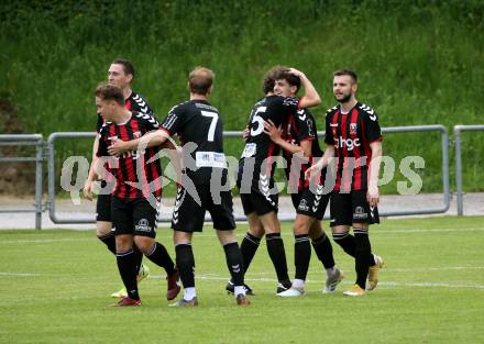 Fussball. Kaerntner Liga. Admira Villach gegen Maria Saal.  Torjubel  Manuel Thomas Guggenberger (Admira Villach). Villach, 14.5.2022.
Foto: Kuess
---
pressefotos, pressefotografie, kuess, qs, qspictures, sport, bild, bilder, bilddatenbank