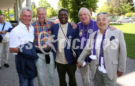 Fussball Bundesliga. Play-off. SK Austria Klagenfurt gegen FK Austria Wien.  Legendentreffen.    Hannes haubitz, Walter Ludescher, Kasim Ramadhani, Helmut Koenig, Guenther Golautschnig. Klagenfurt, am 15.5.2022.
Foto: Kuess
www.qspictures.net
---
pressefotos, pressefotografie, kuess, qs, qspictures, sport, bild, bilder, bilddatenbank