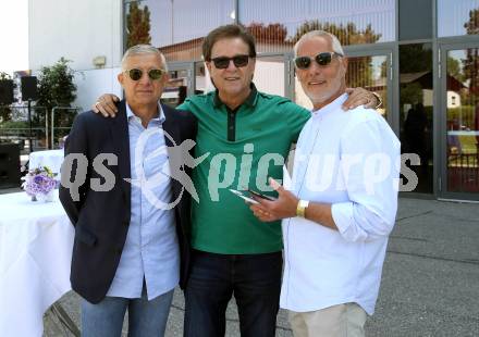 Fussball Bundesliga. Play-off. SK Austria Klagenfurt gegen FK Austria Wien.  Legendentreffen.   Davor Hrstic, Kurt Widmann, Peter Hrstic . Klagenfurt, am 15.5.2022.
Foto: Kuess
www.qspictures.net
---
pressefotos, pressefotografie, kuess, qs, qspictures, sport, bild, bilder, bilddatenbank