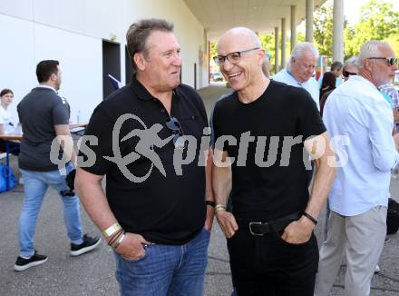 Fussball Bundesliga. Play-off. SK Austria Klagenfurt gegen FK Austria Wien.  Legendentreffen.   Fritz Benko, Ewald Tuermer . Klagenfurt, am 15.5.2022.
Foto: Kuess
www.qspictures.net
---
pressefotos, pressefotografie, kuess, qs, qspictures, sport, bild, bilder, bilddatenbank