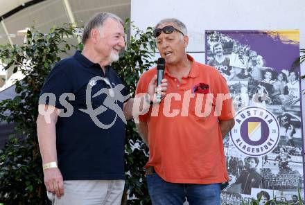 Fussball Bundesliga. Play-off. SK Austria Klagenfurt gegen FK Austria Wien.  Legendentreffen.    Willi Haslitzer, Felix Gasselich. Klagenfurt, am 15.5.2022.
Foto: Kuess
www.qspictures.net
---
pressefotos, pressefotografie, kuess, qs, qspictures, sport, bild, bilder, bilddatenbank
