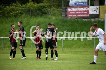 Fussball. Kaerntner Liga. Admira Villach gegen Maria Saal.  Torjubel Manuel Thomas Guggenberger (Admira Villach). Villach, 14.5.2022.
Foto: Kuess
---
pressefotos, pressefotografie, kuess, qs, qspictures, sport, bild, bilder, bilddatenbank