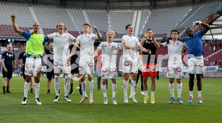 Fussball Bundesliga. Play-off. SK Austria Klagenfurt gegen FK Austria Wien.  Jubel  (Wien). Klagenfurt, am 15.5.2022.
Foto: Kuess
www.qspictures.net
---
pressefotos, pressefotografie, kuess, qs, qspictures, sport, bild, bilder, bilddatenbank