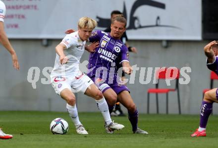 Fussball Bundesliga. Play-off. SK Austria Klagenfurt gegen FK Austria Wien.  Patrick Greril, (Klagenfurt), Matthias Braunoeder   (Wien). Klagenfurt, am 15.5.2022.
Foto: Kuess
www.qspictures.net
---
pressefotos, pressefotografie, kuess, qs, qspictures, sport, bild, bilder, bilddatenbank