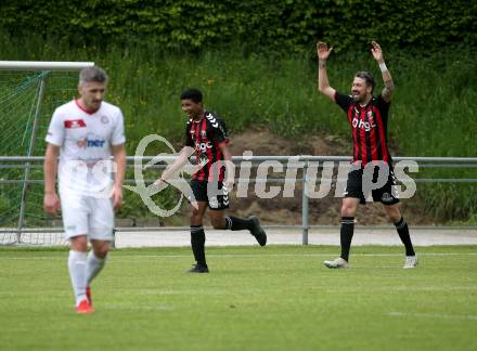 Fussball. Kaerntner Liga. Admira Villach gegen Maria Saal.  Torjubel Omar Hamzi (Admira Villach). Villach, 14.5.2022.
Foto: Kuess
---
pressefotos, pressefotografie, kuess, qs, qspictures, sport, bild, bilder, bilddatenbank