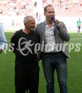 Fussball Bundesliga. Play-off. SK Austria Klagenfurt gegen FK Austria Wien.  Legendentreffen.    Ivica Senzen, Christian Rosenzopf. Klagenfurt, am 15.5.2022.
Foto: Kuess
www.qspictures.net
---
pressefotos, pressefotografie, kuess, qs, qspictures, sport, bild, bilder, bilddatenbank