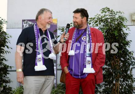 Fussball Bundesliga. Play-off. SK Austria Klagenfurt gegen FK Austria Wien.  Legendentreffen.    Willi Haslitzer, Egyd Gstaettner. Klagenfurt, am 15.5.2022.
Foto: Kuess
www.qspictures.net
---
pressefotos, pressefotografie, kuess, qs, qspictures, sport, bild, bilder, bilddatenbank