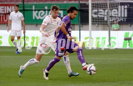 Fussball Bundesliga. Play-off. SK Austria Klagenfurt gegen FK Austria Wien.  Maximiliano Moreira Romero,  (Klagenfurt),   (Wien). Klagenfurt, am 15.5.2022.
Foto: Kuess
www.qspictures.net
---
pressefotos, pressefotografie, kuess, qs, qspictures, sport, bild, bilder, bilddatenbank