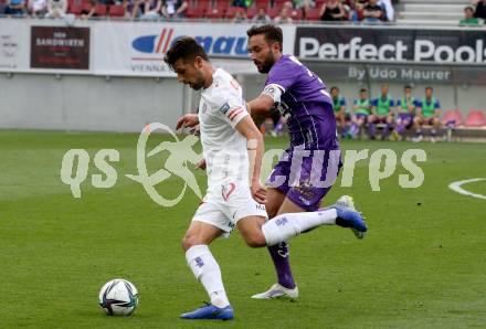 Fussball Bundesliga. Play-off. SK Austria Klagenfurt gegen FK Austria Wien.  Markus Pink, (Klagenfurt), Lukas Muehl  (Wien). Klagenfurt, am 15.5.2022.
Foto: Kuess
www.qspictures.net
---
pressefotos, pressefotografie, kuess, qs, qspictures, sport, bild, bilder, bilddatenbank