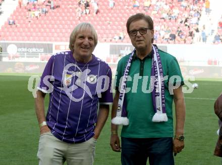 Fussball Bundesliga. Play-off. SK Austria Klagenfurt gegen FK Austria Wien.  Legendentreffen.   Helmut Koenig, Kurt Widmann . Klagenfurt, am 15.5.2022.
Foto: Kuess
www.qspictures.net
---
pressefotos, pressefotografie, kuess, qs, qspictures, sport, bild, bilder, bilddatenbank