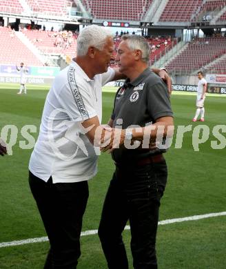 Fussball Bundesliga. Play-off. SK Austria Klagenfurt gegen FK Austria Wien.  Legendentreffen.    Anton Toni Polster, Trainer Peter Pacult. Klagenfurt, am 15.5.2022.
Foto: Kuess
www.qspictures.net
---
pressefotos, pressefotografie, kuess, qs, qspictures, sport, bild, bilder, bilddatenbank