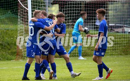 Fussball 1. Klasse C. Oberes Metnitztal gegen Treibach 1b.  Torjubel Samuel Mario Lauhard  (Treibach).  Grades, am 4.6.2022.
Foto: Kuess
---
pressefotos, pressefotografie, kuess, qs, qspictures, sport, bild, bilder, bilddatenbank