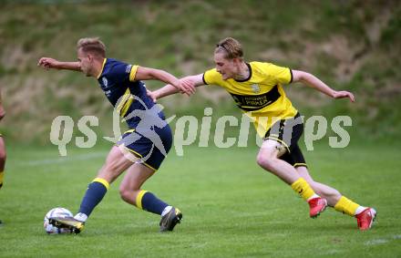 Fussball. 1. Klasse D. Bad St. Leonhard gegen DSG Ferlach.  Franz Steinkellner (Bad St. Leonhard),  Vernes Durmisevic  (Ferlach). Bad St. Leonhard, 28.5.2022.
Foto: Kuess
---
pressefotos, pressefotografie, kuess, qs, qspictures, sport, bild, bilder, bilddatenbank