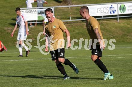 Fussball. KFV-Cup. Koettmannsdorf gegen Gmuend.  Torjubel Nace Erzen, Aner Mandzic  (Koettmannsdorf). Koettmannsdorf, 19.6.2022.
Foto: Kuess

---
pressefotos, pressefotografie, kuess, qs, qspictures, sport, bild, bilder, bilddatenbank