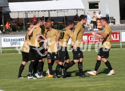 Fussball. KFV-Cup. Koettmannsdorf gegen Gmuend.  Torjubel  (Koettmannsdorf). Koettmannsdorf, 19.6.2022.
Foto: Kuess

---
pressefotos, pressefotografie, kuess, qs, qspictures, sport, bild, bilder, bilddatenbank