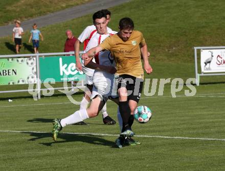 Fussball. KFV-Cup. Koettmannsdorf gegen Gmuend. Nace Erzen   (Koettmannsdorf),  Nico Payer (Gmuend). Koettmannsdorf, 19.6.2022.
Foto: Kuess

---
pressefotos, pressefotografie, kuess, qs, qspictures, sport, bild, bilder, bilddatenbank