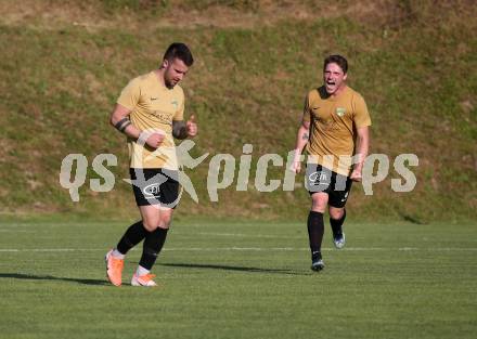 Fussball. KFV-Cup. Koettmannsdorf gegen Gmuend. Torjubel Adis Ajkic , Nace Erzen (Koettmannsdorf). Koettmannsdorf, 19.6.2022.
Foto: Kuess

---
pressefotos, pressefotografie, kuess, qs, qspictures, sport, bild, bilder, bilddatenbank
