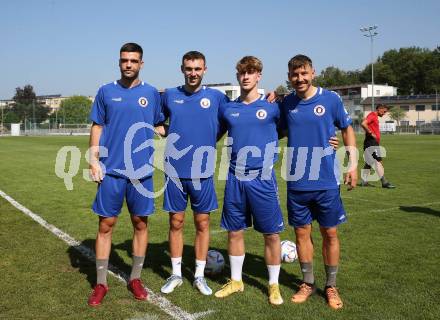 Fussball. Bundesliga. Austria Klagenfurt. Training. Nikola Djoric, Andy Irving, Moritz Berg, Christopher Wernitznig. Klagenfurt, 20.6.2022.
Foto: Kuess
www.qspictures.net
---
pressefotos, pressefotografie, kuess, qs, qspictures, sport, bild, bilder, bilddatenbank
