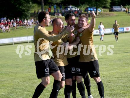 Fussball. KFV-Cup. Koettmannsdorf gegen Gmuend. Torjubel   (Koettmannsdorf). Koettmannsdorf, 19.6.2022.
Foto: Kuess

---
pressefotos, pressefotografie, kuess, qs, qspictures, sport, bild, bilder, bilddatenbank