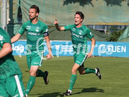 Fussball Europeada. Team Kaernten Koroska.  Torjubel Patrick Lausegger, Gabriel Gregorn. Klagenfurt, am 30.6.2022.
Foto: Kuess
---
pressefotos, pressefotografie, kuess, qs, qspictures, sport, bild, bilder, bilddatenbank