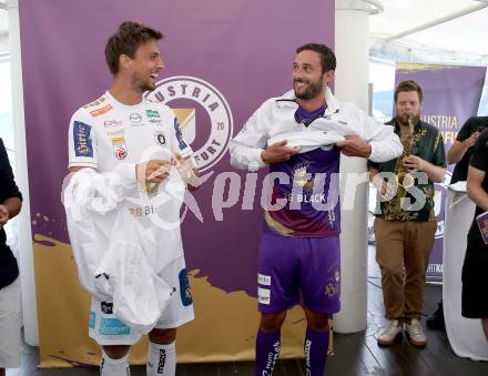 Fussball Bundesliga. Saison Kick-off 2022/23. SK Austria Klagenfurt.   Thorsten Mahrer, Markus Pink. Klagenfurt, am 5.7.2022.
Foto: Kuess
---
pressefotos, pressefotografie, kuess, qs, qspictures, sport, bild, bilder, bilddatenbank