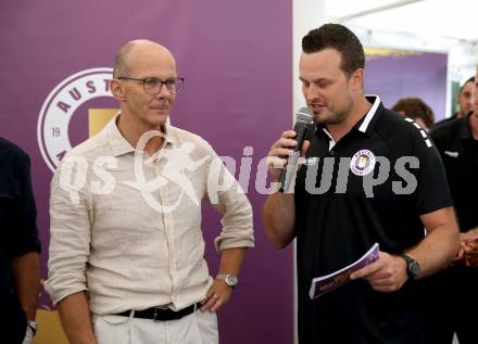 Fussball Bundesliga. Saison Kick-off 2022/23. SK Austria Klagenfurt.   Herbert Matschek, Patrick Jochum. Klagenfurt, am 5.7.2022.
Foto: Kuess
---
pressefotos, pressefotografie, kuess, qs, qspictures, sport, bild, bilder, bilddatenbank