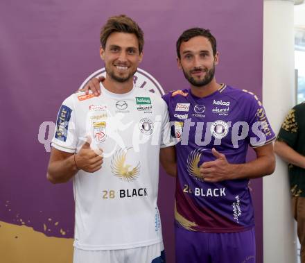 Fussball Bundesliga. Saison Kick-off 2022/23. SK Austria Klagenfurt.   Thorsten Mahrer, Markus Pink. Klagenfurt, am 5.7.2022.
Foto: Kuess
---
pressefotos, pressefotografie, kuess, qs, qspictures, sport, bild, bilder, bilddatenbank