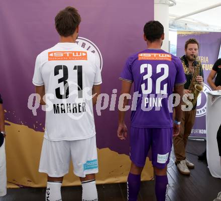 Fussball Bundesliga. Saison Kick-off 2022/23. SK Austria Klagenfurt.   Markus Pink, Thorsten Mahrer. Klagenfurt, am 5.7.2022.
Foto: Kuess
---
pressefotos, pressefotografie, kuess, qs, qspictures, sport, bild, bilder, bilddatenbank