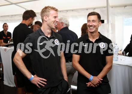 Fussball Bundesliga. Saison Kick-off 2022/23. SK Austria Klagenfurt.  Christopher Cvetko, Till Schumacher . Klagenfurt, am 5.7.2022.
Foto: Kuess
---
pressefotos, pressefotografie, kuess, qs, qspictures, sport, bild, bilder, bilddatenbank