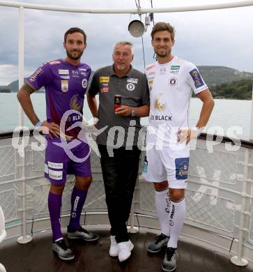Fussball Bundesliga. Saison Kick-off 2022/23. SK Austria Klagenfurt.   Markus Pink, Trainer Peter Pacult, Thorsten Mahrer. Klagenfurt, am 5.7.2022.
Foto: Kuess
---
pressefotos, pressefotografie, kuess, qs, qspictures, sport, bild, bilder, bilddatenbank