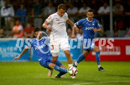 Fussball. OEFB Cup. SAK gegen Wiener Sport-Club. Hrvoje Jakovljevic,  (SAK),  Philip Buzuk  (Wiener Sport-Club). Klagenfurt, 15.7.2022.
Foto: Kuess
---
pressefotos, pressefotografie, kuess, qs, qspictures, sport, bild, bilder, bilddatenbank