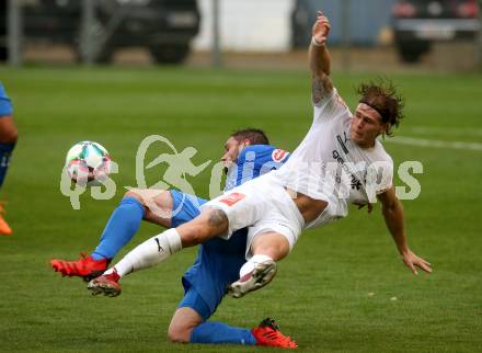 Fussball. OEFB Cup. SAK gegen Wiener Sport-Club. Patrick Lausegger, (SAK),   Marcel Holzer  (Wiener Sport-Club). Klagenfurt, 15.7.2022.
Foto: Kuess
---
pressefotos, pressefotografie, kuess, qs, qspictures, sport, bild, bilder, bilddatenbank