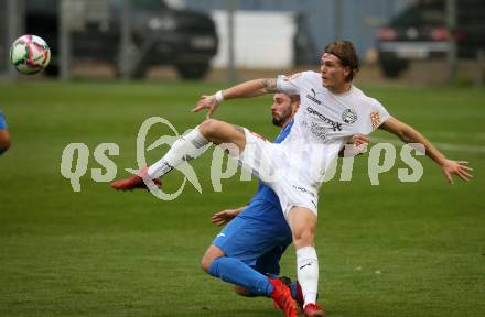 Fussball. OEFB Cup. SAK gegen Wiener Sport-Club. Patrick Lausegger, (SAK),   Marcel Holzer  (Wiener Sport-Club). Klagenfurt, 15.7.2022.
Foto: Kuess
---
pressefotos, pressefotografie, kuess, qs, qspictures, sport, bild, bilder, bilddatenbank