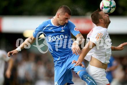 Fussball. OEFB Cup. SAK gegen Wiener Sport-Club.  Zoran Vukovic, (SAK),    Miroslav Milosevic (Wiener Sport-Club). Klagenfurt, 15.7.2022.
Foto: Kuess
---
pressefotos, pressefotografie, kuess, qs, qspictures, sport, bild, bilder, bilddatenbank