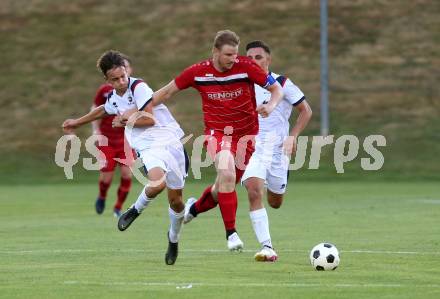 Fussball. Unterliga Ost. St. Veit gegen Sirnitz. Julian Hufnagl (St. Veit),  Martin Hinteregger  (Sirnitz). St. Veit, 22.7.2022.
Foto: Kuess
---
pressefotos, pressefotografie, kuess, qs, qspictures, sport, bild, bilder, bilddatenbank