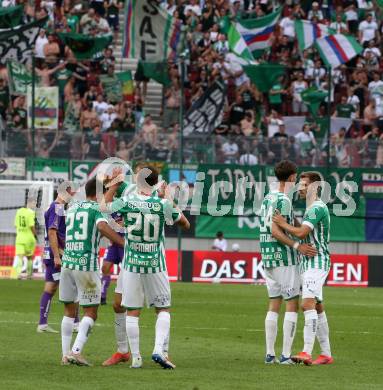 Fussball. Bundesliga. Austria Klagenfurt gegen Rapid Wien. Jubel (Rapid).  Klagenfurt, 31.7.2022.
Foto: Kuess
---
pressefotos, pressefotografie, kuess, qs, qspictures, sport, bild, bilder, bilddatenbank