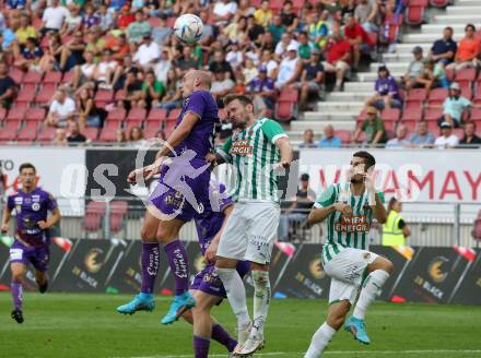 Fussball. Bundesliga. Austria Klagenfurt gegen Rapid Wien. Nicolas Wimmer (Klagenfurt),   Michael Sollbauer (Rapid).  Klagenfurt, 31.7.2022.
Foto: Kuess
---
pressefotos, pressefotografie, kuess, qs, qspictures, sport, bild, bilder, bilddatenbank