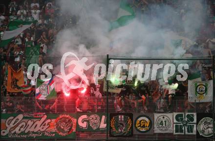 Fussball. Bundesliga. Austria Klagenfurt gegen Rapid Wien. Fans.   Klagenfurt, 31.7.2022.
Foto: Kuess
---
pressefotos, pressefotografie, kuess, qs, qspictures, sport, bild, bilder, bilddatenbank