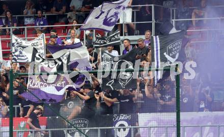 Fussball. Bundesliga. Austria Klagenfurt gegen Rapid Wien. Fans.  Klagenfurt, 31.7.2022.
Foto: Kuess
---
pressefotos, pressefotografie, kuess, qs, qspictures, sport, bild, bilder, bilddatenbank