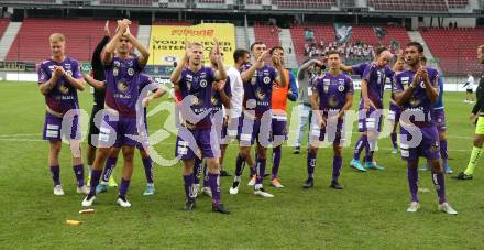 Fussball Bundesliga.  SK Austria Klagenfurt gegen SV Guntamatic Ried.   Jubel Austria. Klagenfurt, am 13.8.2022. 
Foto: Kuess

---
pressefotos, pressefotografie, kuess, qs, qspictures, sport, bild, bilder, bilddatenbank