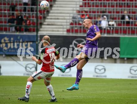 Fussball Bundesliga.  SK Austria Klagenfurt gegen SV Guntamatic Ried.  Nicolas Wimmer, (Klagenfurt),   Julian Klaus Wiessmeier (Ried). Klagenfurt, am 13.8.2022. 
Foto: Kuess

---
pressefotos, pressefotografie, kuess, qs, qspictures, sport, bild, bilder, bilddatenbank