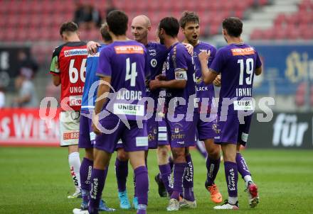 Fussball Bundesliga.  SK Austria Klagenfurt gegen SV Guntamatic Ried.  Jubel Austria. Klagenfurt, am 13.8.2022. 
Foto: Kuess

---
pressefotos, pressefotografie, kuess, qs, qspictures, sport, bild, bilder, bilddatenbank