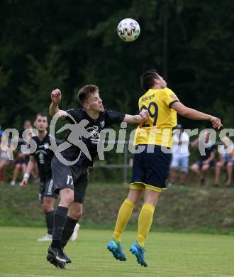 Fussball 1. KLasse. DSG Ferlach gegen St. Margareten im Rosental.    Rok Elsner (Ferlach),  Tilen Kralj  (St. Margareten). Ferlach, am 23.7.2022.
Foto: Kuess
---
pressefotos, pressefotografie, kuess, qs, qspictures, sport, bild, bilder, bilddatenbank