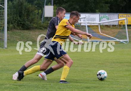 Fussball 1. KLasse. DSG Ferlach gegen St. Margareten im Rosental.    Maximilian Nikolaus Melbinger (Ferlach), Kenen Bosnic   (St. Margareten). Ferlach, am 23.7.2022.
Foto: Kuess
---
pressefotos, pressefotografie, kuess, qs, qspictures, sport, bild, bilder, bilddatenbank