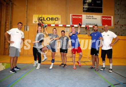 Handball. SC Ferlach. Miro Barisic, Alvera Lamprecht, Andrea Pavkovic, Trainerin Iva Kanjugovic, Hari Pavlov, Michal Martin Konecny, Trainer Risto Arnaudovski . Ferlach, 25.7.2022.
foto: Kuess
---
pressefotos, pressefotografie, kuess, qs, qspictures, sport, bild, bilder, bilddatenbank