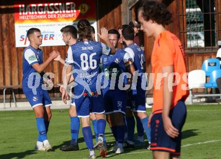 Fussball. Unterliga West. Dellach Gail gegen Penk. Torjubel Dellach. Dellach im Gailtal, am 14.8.2022.
Foto: Kuess
---
pressefotos, pressefotografie, kuess, qs, qspictures, sport, bild, bilder, bilddatenbank