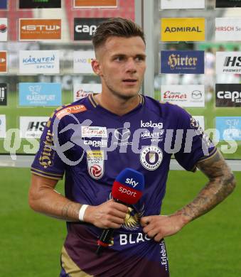 Fussball Bundesliga.  SK Austria Klagenfurt gegen FK Austria Wien.  Florian Rieder  (Klagenfurt). Klagenfurt, am 28.8.2022. 
Foto: Kuess

---
pressefotos, pressefotografie, kuess, qs, qspictures, sport, bild, bilder, bilddatenbank